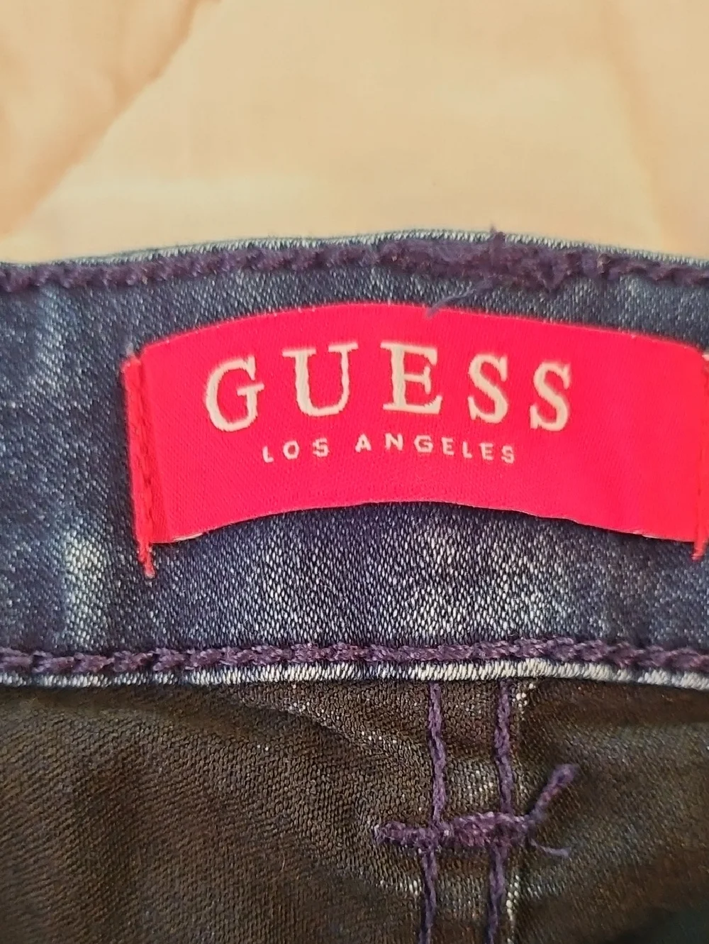 GUESS High Rise Dark Indigo Shorts- Size 32 - Picture 6 of 7